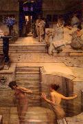 Sir Lawrence Alma-Tadema,OM.RA,RWS A Favourite Custom oil on canvas